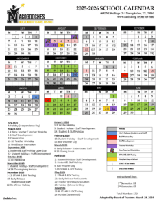 Nacogdoches ISD SCHOOL CALENDAR 25-26