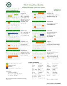 Orinda Union School District Calendar 25-26
