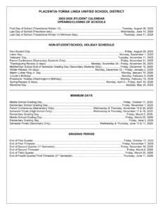 PLACENTIA-YORBA LINDA UNIFIED SCHOOL DISTRICT 25-26