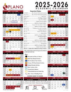 PLANO ISD school calendar 25-26