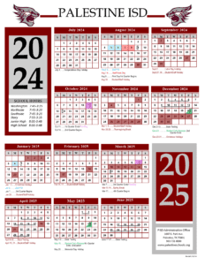 Palestine ISD School Calendar 25-26