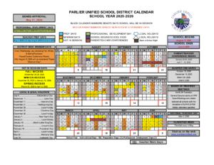 Parlier Unified SCHOOL CALENDAR 25-26