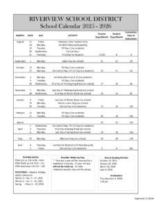 RIVERVIEW SCHOOL DISTRICT 25-26