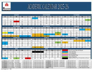 Rosedale Union School District calendar 25-26