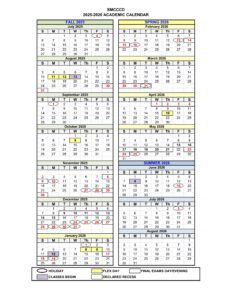 San Mateo County Community College calendar 25-26