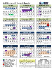 SWEENY ISD school calendar