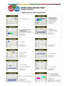 tamalpais union high school calendar 25-26