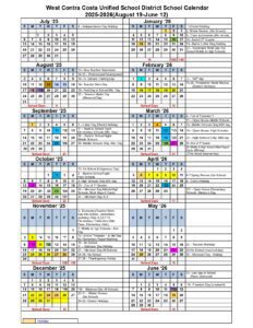 WestContra Costa Unified School District School Calendar