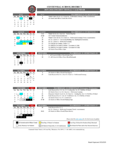 centennial school district calendar