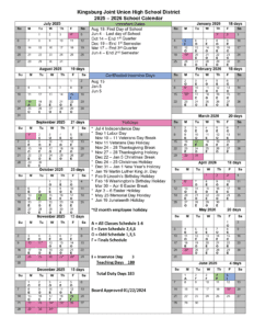 kingsburg joint union high school district calendar 25-26