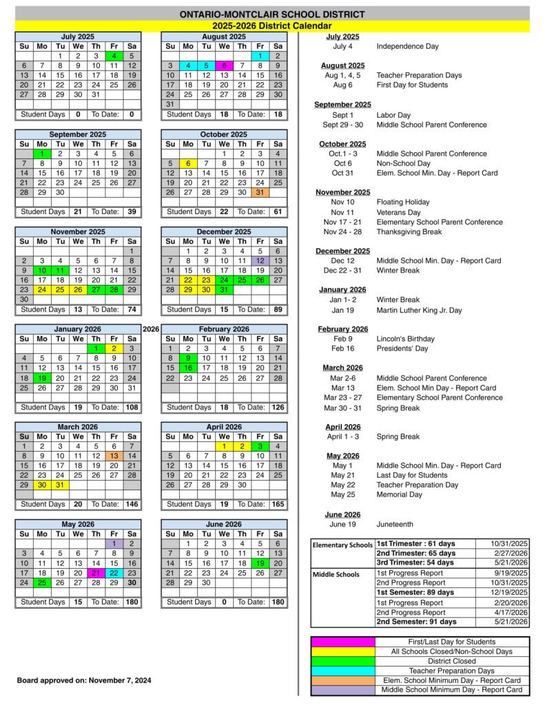 Ontario-Montclair School District 25-26