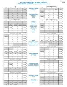 victor elementary school district calendar 25-26
