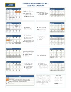 BRONXVILLE UFSD 25-26 Calendar revised