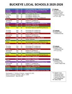 buckeye local school calendar