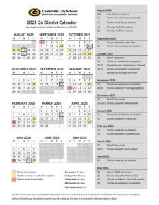 Centerville City Schools calendar
