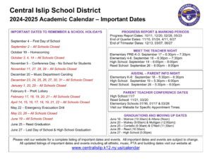 Central Islip UFSD Calendar 25-26