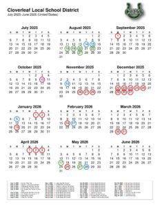 Cloverleaf Local School District Calendar