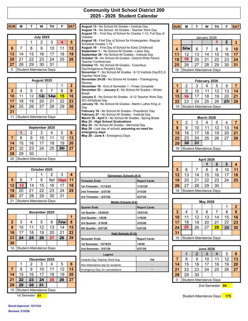 CUSD District 200 d200 calendar