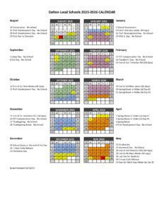dalton local schools calendar
