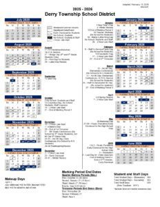 Derry Township School District CALENDAR 25-26