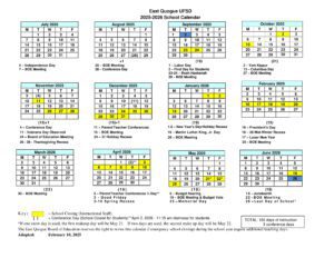 East Quogue UFSD calendar