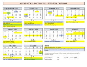 Great Neck Public Schools Calendar