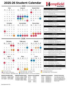 Hempfield School District calendar 25-26