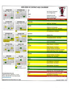 IVC District 321 Calendar 25-26