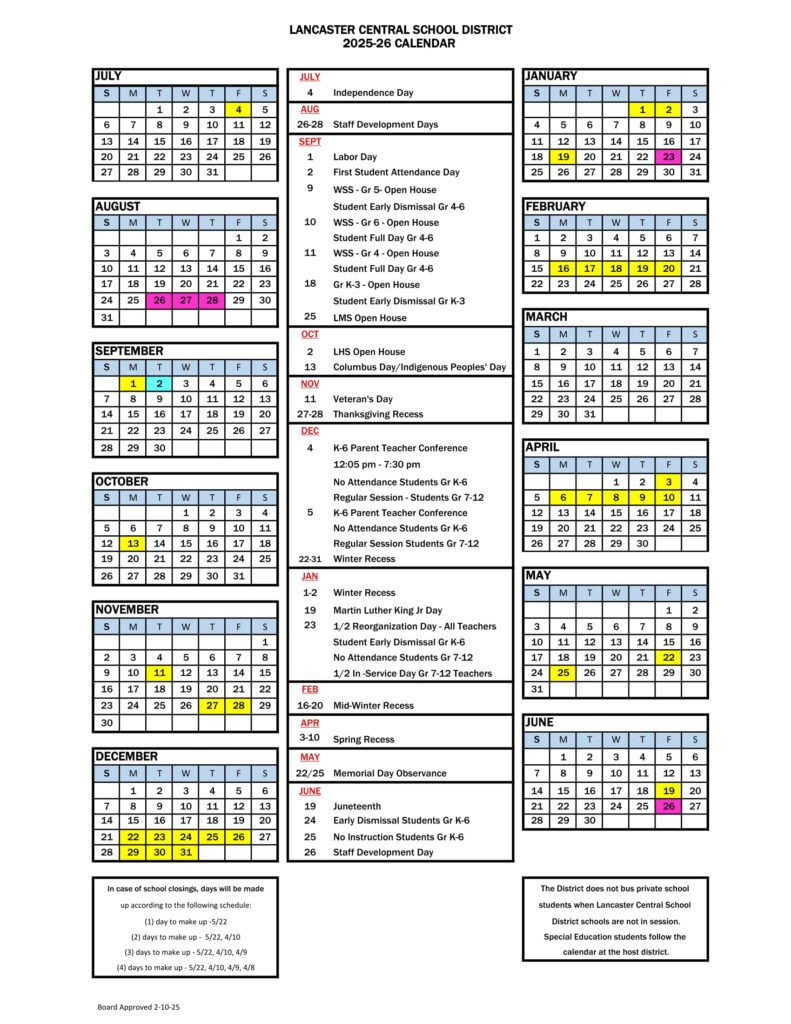 LANCASTER CENTRAL SCHOOL DISTRICT