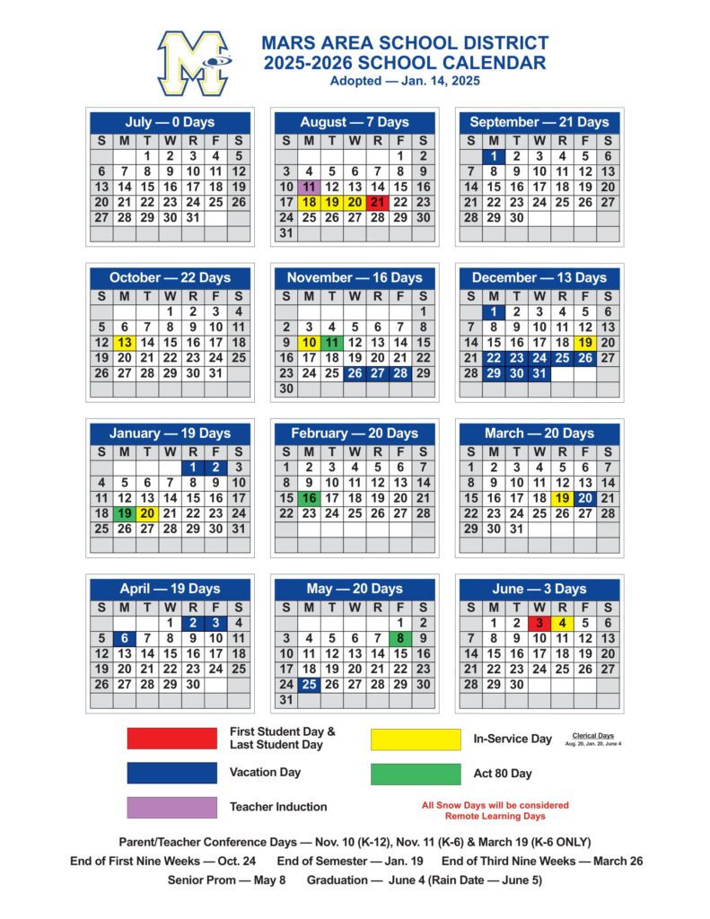 MARS AREA SCHOOL DISTRICT 25-26