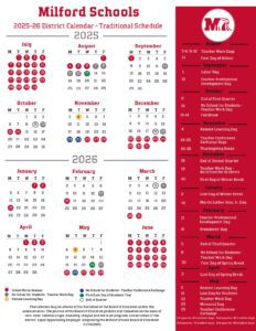 Milford Schools calendar revised