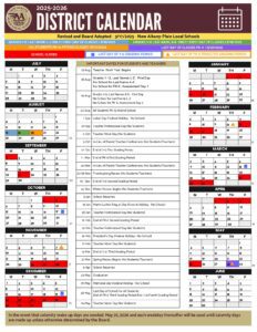 New Albany Plain Local Schools calendar