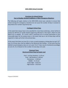 North Syracuse Central School District calendar