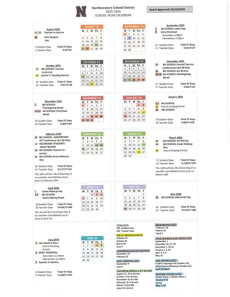 Northwestern School District 25-26