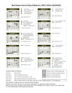 Red Hook Central School District calendar