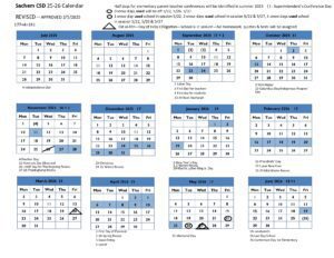 Sachem CSD calendar