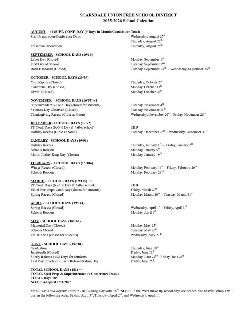 Scarsdale Union Free School District