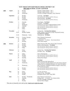 New Trier Calendar 25-26 [PDF] revised
