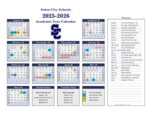 Solon City Schools 25-26 calendar