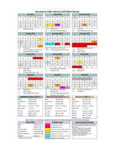 Westchester Public Schools il calendar