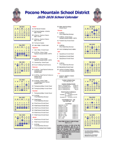 pocono mountain school calendar 25-26