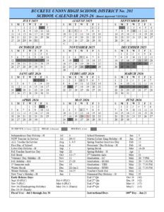 BUCKEYE UNION HIGH SCHOOL DISTRICT Calendar