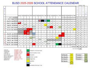 BUSD SCHOOL calendar