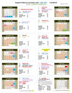 Bagdad Unified School District #20, calendar