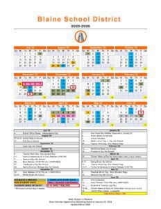 Blaine School District Calendar