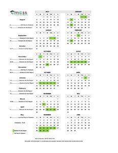 CMCSS school calendar
