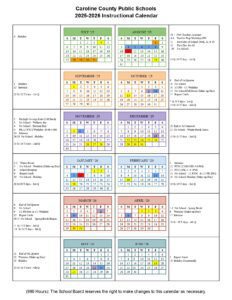 Caroline Public Schools VA calendar