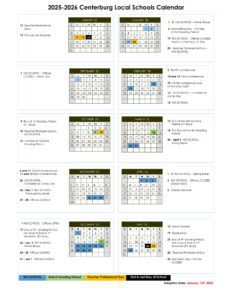 Centerburg local schools Calendar