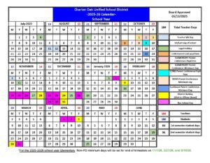 charter oak usd calendar