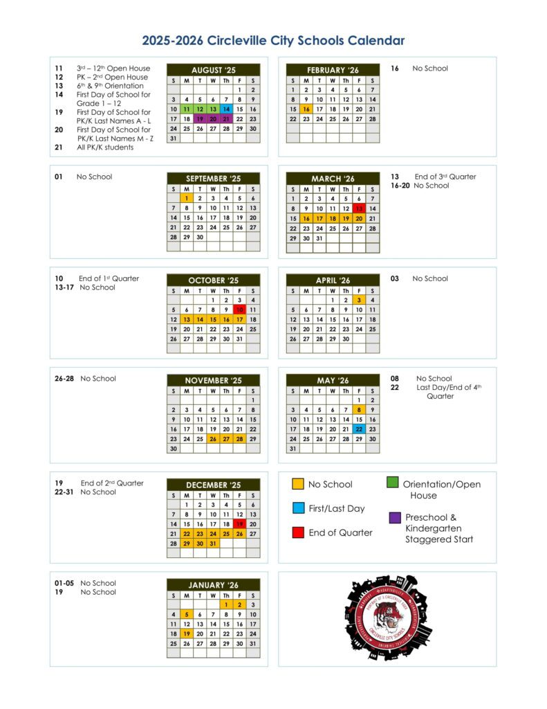 Circleville City Schools calendar